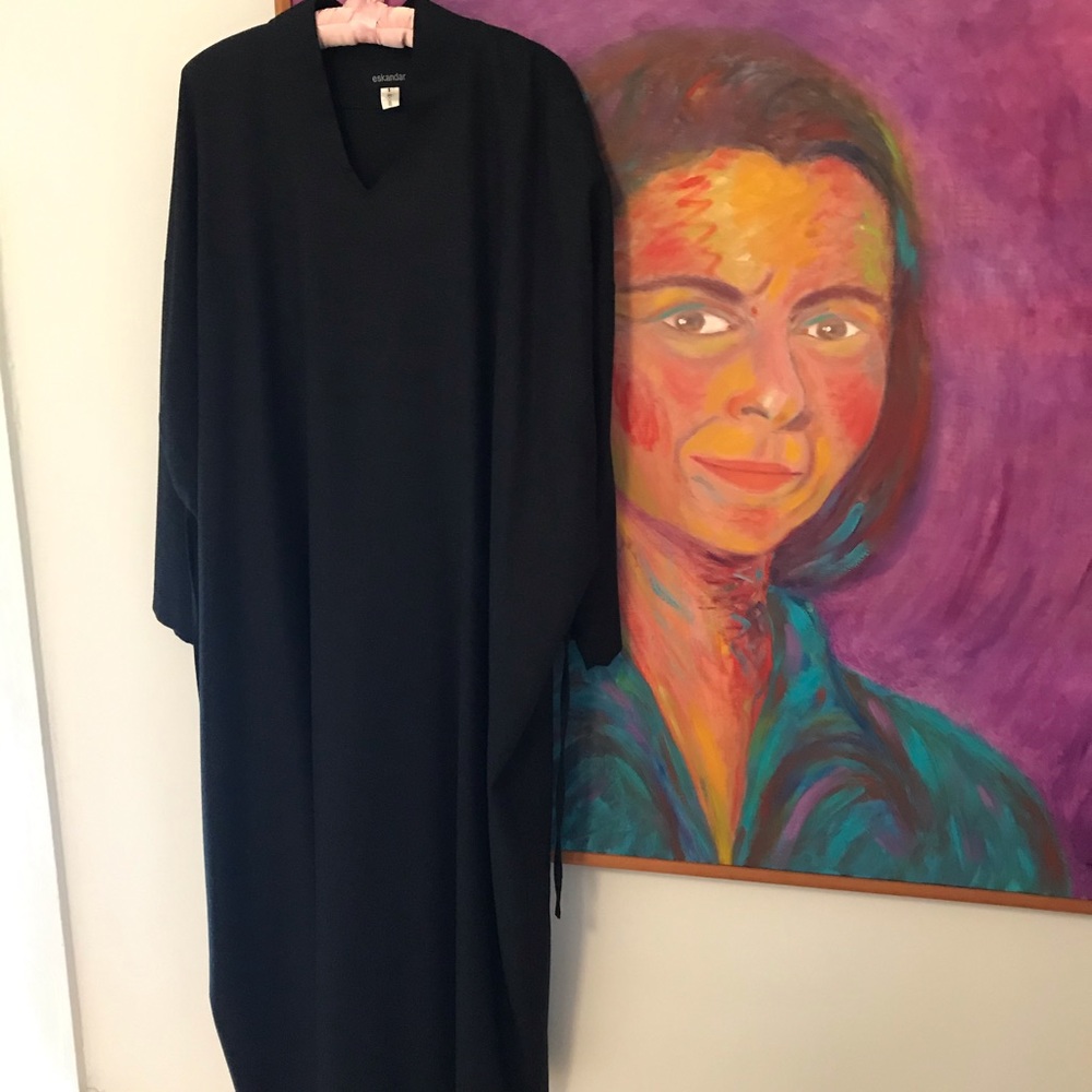 Eskandar v-neck maxi dress,wool/cashmere